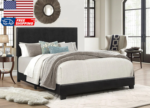 Erin faux leather bed black - erin,